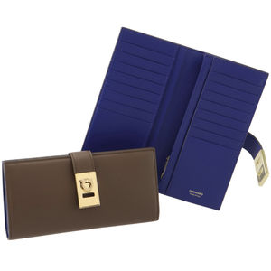 Ferragamo Long Wallet Hug Continental Wallet Bill Coin Purse Black